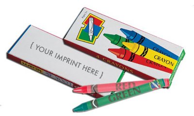 4-Pack Box of Imprinted Children's Crayons