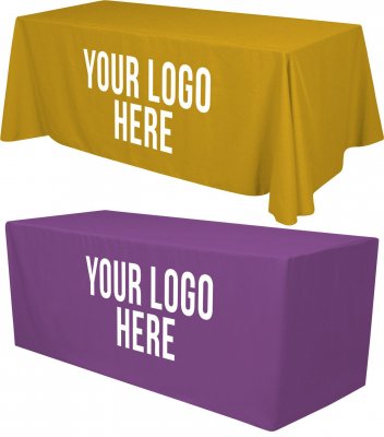 6ft Tablecloth with 1 Color Logo - Heat Transfer