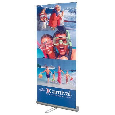 33"W x 82"H Adjustable / Retractable Banner & Stand Set