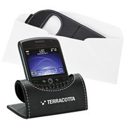 Black Leatherette Mobile Phone Holder