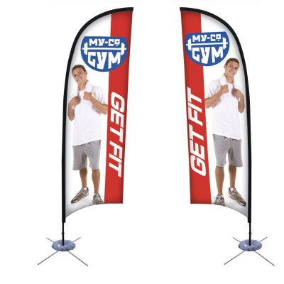 9' Razor Sail Sign Banner Kit (Double-Sided)
