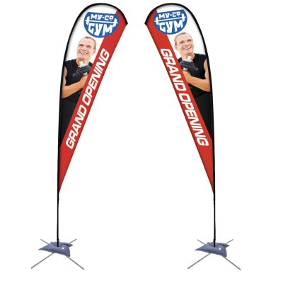 15' Teardrop Sail Sign Banner Kit (Double-Sided)