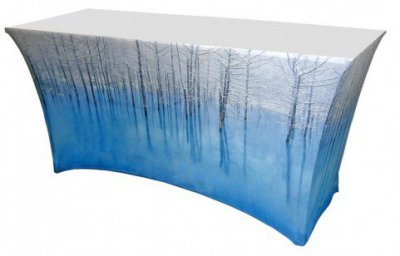 4ft Spandex Table Cover 42in H w/ Dye-Sublimated Imprint