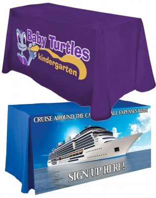 Counter Height (42" Tall) 6ft Table Cover w/ Full Color Imprint