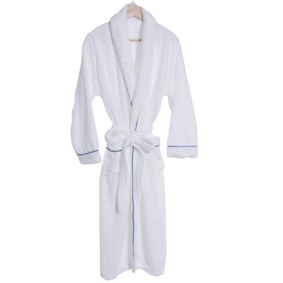 Coral Plush Robe With Trim