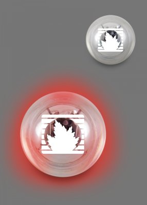 Translucent Bounceâ€™n Blink Lighted Ball with Two Red LEDs