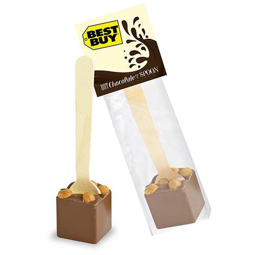 Hot Chocolate on a Spoon in Header Bag  - Belgian Milk Chocolate with Salted Carmel