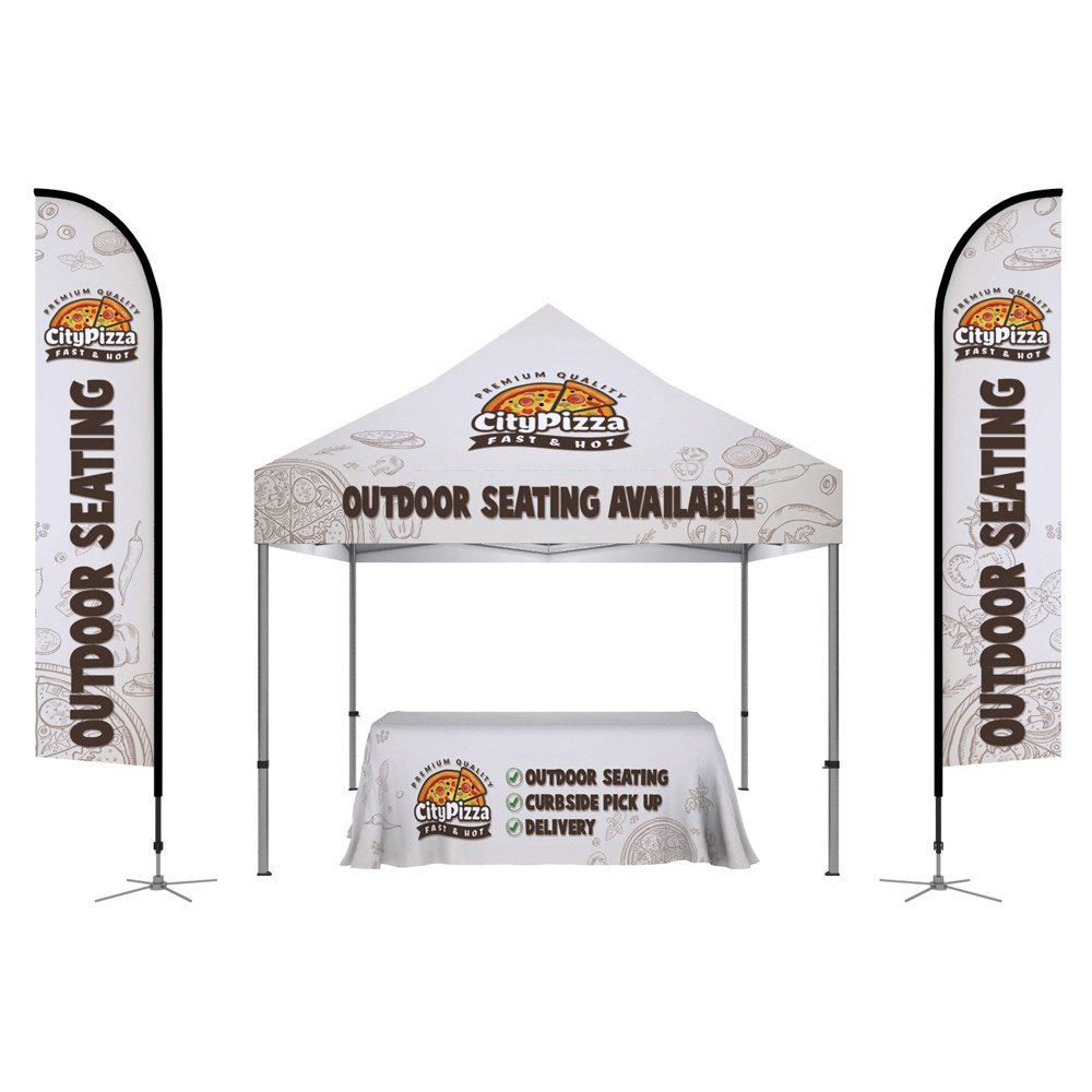 Canopy Kit w/ 6ft Table Cover & 2 - 14ft Flags