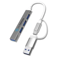 Aluminum USB Type-C/Type-A 3-in-1 Hub