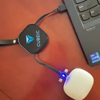 Square USB-A 3" 1 Retractable Cable and Phone Stand