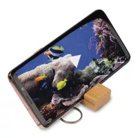 Bamboo Phone Stand w/ Keychain