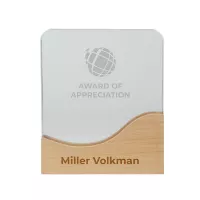 Ola Crystal Award with Wood Base