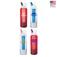 26 oz. PET Bottle with Flip Spout & Ice Stick