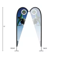 DisplaySplash 15' Single-Sided Custom Teardrop Flag