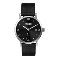 Wc2512 39mm Steel Silver Case, 3 Hand Mvmt, Dte Display, Black Dial, Leather Strap, Flat Mineral Cry