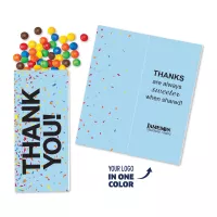 One Color Foil-Stamped Stock Gratitude Sweeter Cards with Candy Coated Chocolate Bitz