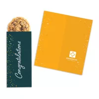 One Color Foil-Stamped Stock Congratulations Sweeter Cards with Oatmeal Raisin Cookies