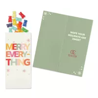 One Color Foil-Stamped Stock Holiday Sentiment Sweeter Cards with Albanese® Gummi Bears