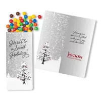 One Color Foil-Stamped Stock Cardinals Sweeter Cards with Candy Coated Chocolate Bitz