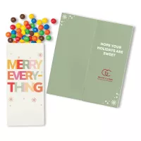 One Color Foil-Stamped Stock Holiday Sentiment Sweeter Cards with Candy Coated Chocolate Bitz