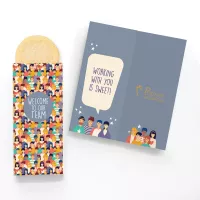 One Color Foil-Stamped Stock Welcome Sweeter Cards with Sugar Cookies