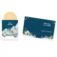 One Color Foil-Stamped Stock Holiday Sentiment Mini Sweeter Card with Single Sugar Cookie