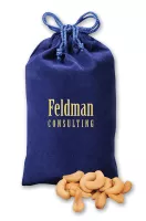 Blue Velour Gift Bag w/Extra Fancy Cashews