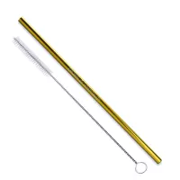 Straight Stainless Steel Straws: Individually sold in Gold or Copper