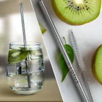Straight Stainless Steel Straws: Individually sold in Silver