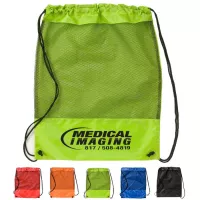 Mesh Panel Drawstring Backpack