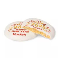 Iced Round Vanilla Cookie- Custom Logo