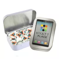 Rectangular Tin with Imprinted Round Mints