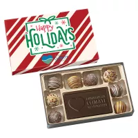 8 Piece Chocolate Truffle Box Full Color Lid w/Chocolate Centerpiece