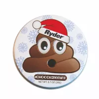 Santa Poop Emoji Tin w/Chocolate Mints