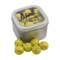 Window Tin w/Chocolate Tennis Balls