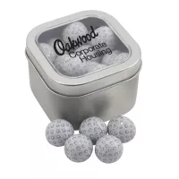 Window Tin w/Chocolate Golf Balls