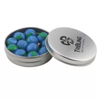 Round Tin with Chocolate Globes-1.7 Oz.
