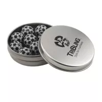 Round Tin with Chocolate Soccer Balls -1.7 Oz.