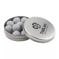 Round Tin with Chocolate Golf Balls -1.7 Oz.