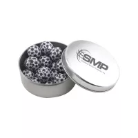 Round Tin w/Chocolate Soccer Balls