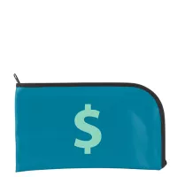 10.5"x5.5" Expanded Vinyl Curved Zipper Bank Bag