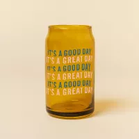 Amber Beer Can Glass
