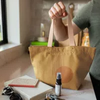 Dumpling - Colored Canvas With Leather Handles