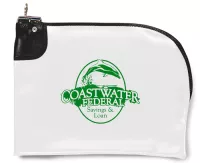 10.5"x9" Expanded Vinyl Curved Zipper Bank Bag w/Standard Swing Lock