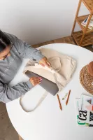 Open Laptop Tote - Natural Canvas