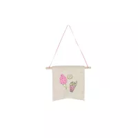 Continued Wallflower Small Pennant (Natural Canvas)