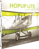 Hopup Lite 8' Straight Full Height Tension Fabric Display & Front Graphic