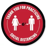 6' Apart Floor Decal (12"x12")