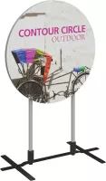 Contour Double-Sided Outdoor Sign Circle w/Plate Base