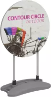 Contour Double-Sided Outdoor Sign Circle w/Fillable Base